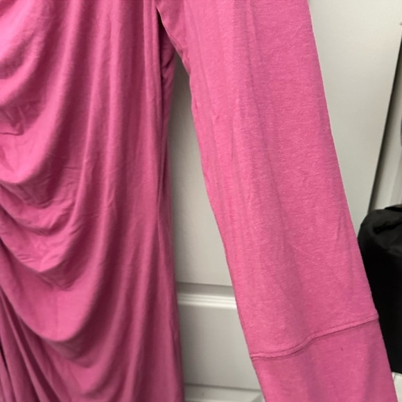 Anthropology Pretty in Pink Mock Neck Bodycon Knit Gathering Plus 3X Dress - Picture 11 of 14